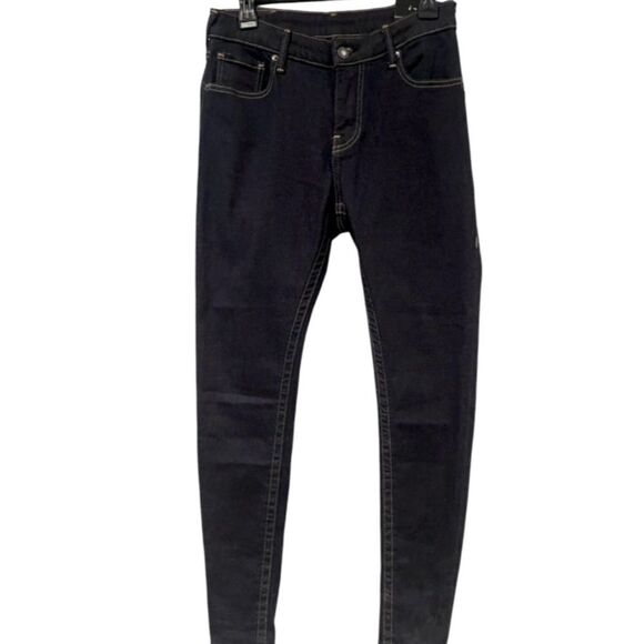 True Religion Jennie Curvy High Rise Skinny Size: W28 Color: Dark Blue Denim - Picture 1 of 13